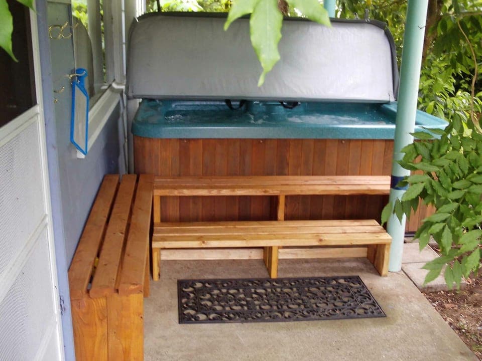 2-3 person private hot tub.  