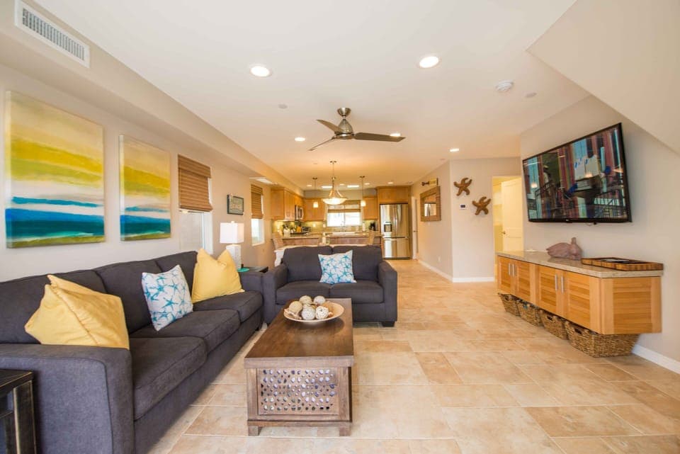 2nd floor, main living space. 60 inch TV