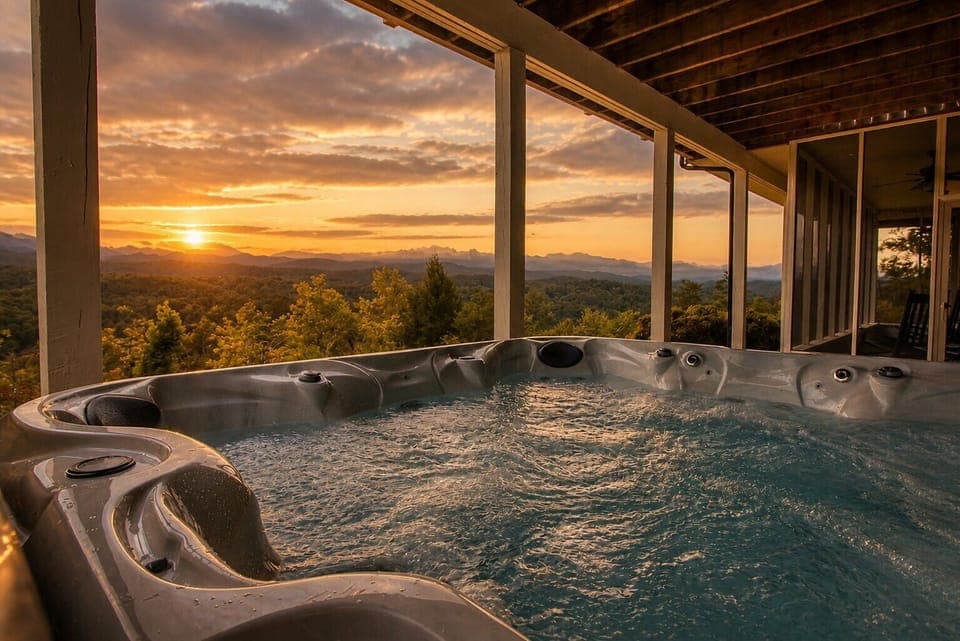 Outdoor spa tub