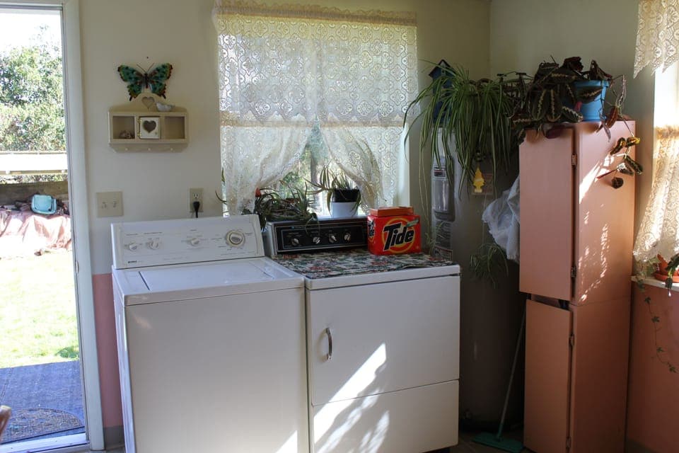 Washer and Dryer.  We provide detergent, soaps, and paper products.  