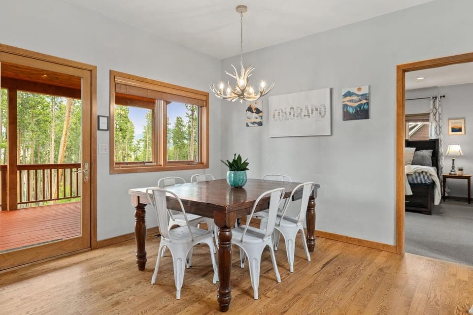 The main level's dining area, just off the kitchen and living room 