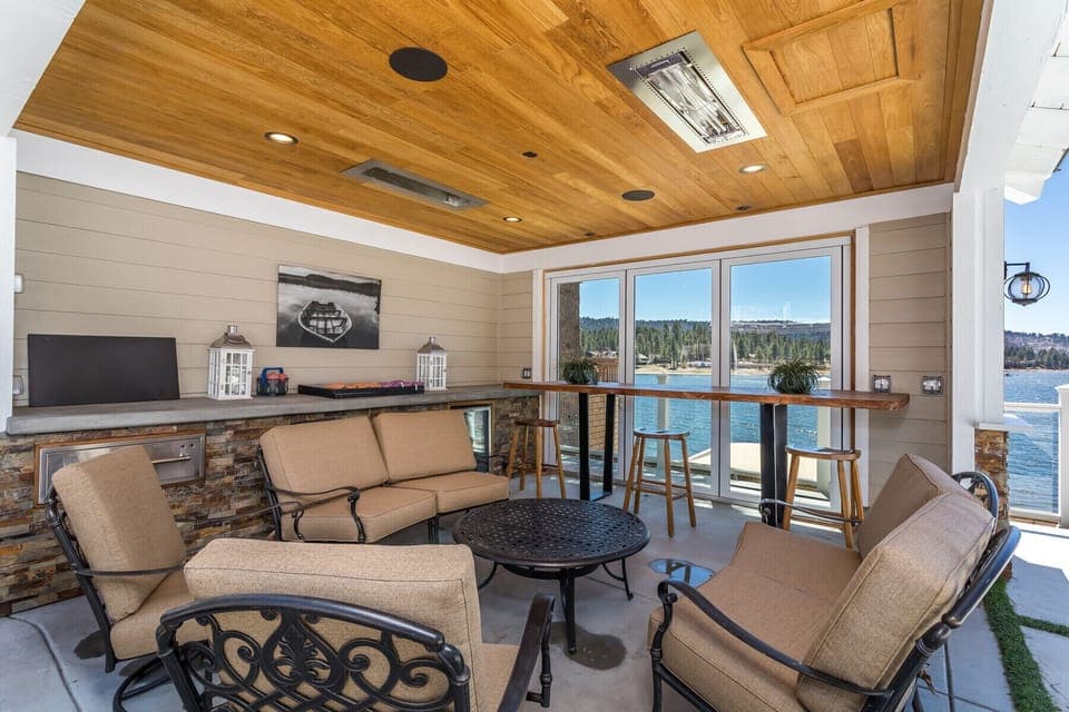 Private lakefront heated gazebo 