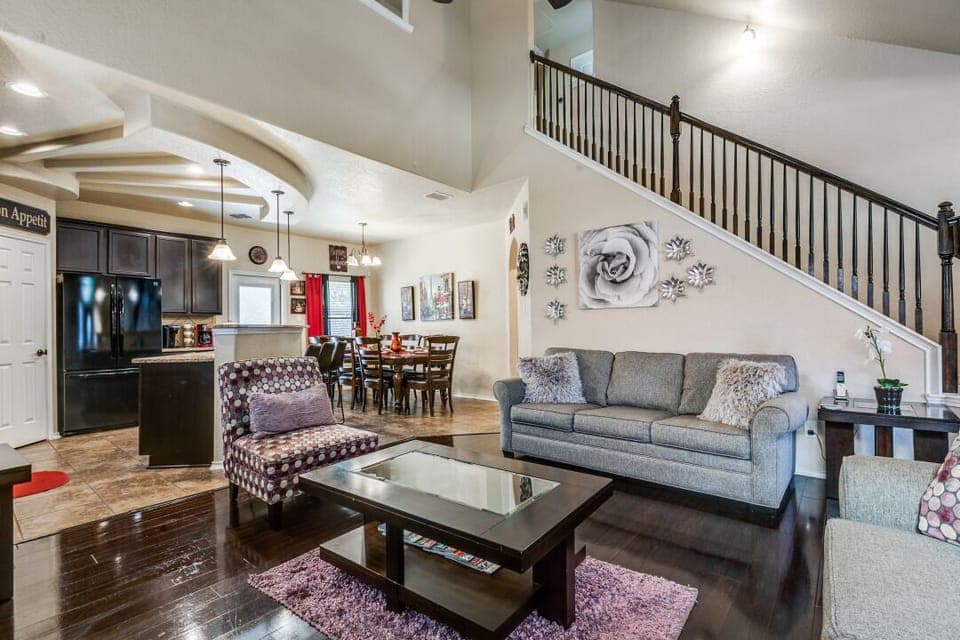 Living Room with the view of the Kitchen and Dinning Room