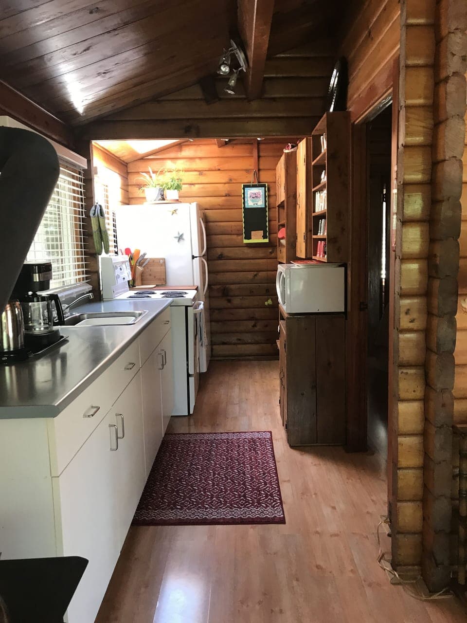 Fully stocked galley kitchen.