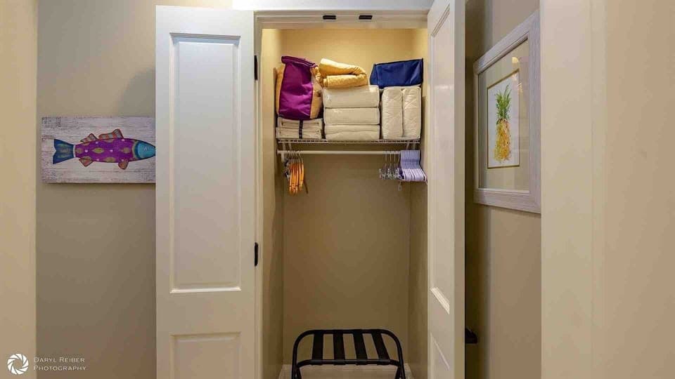 The upstairs hallway closet...