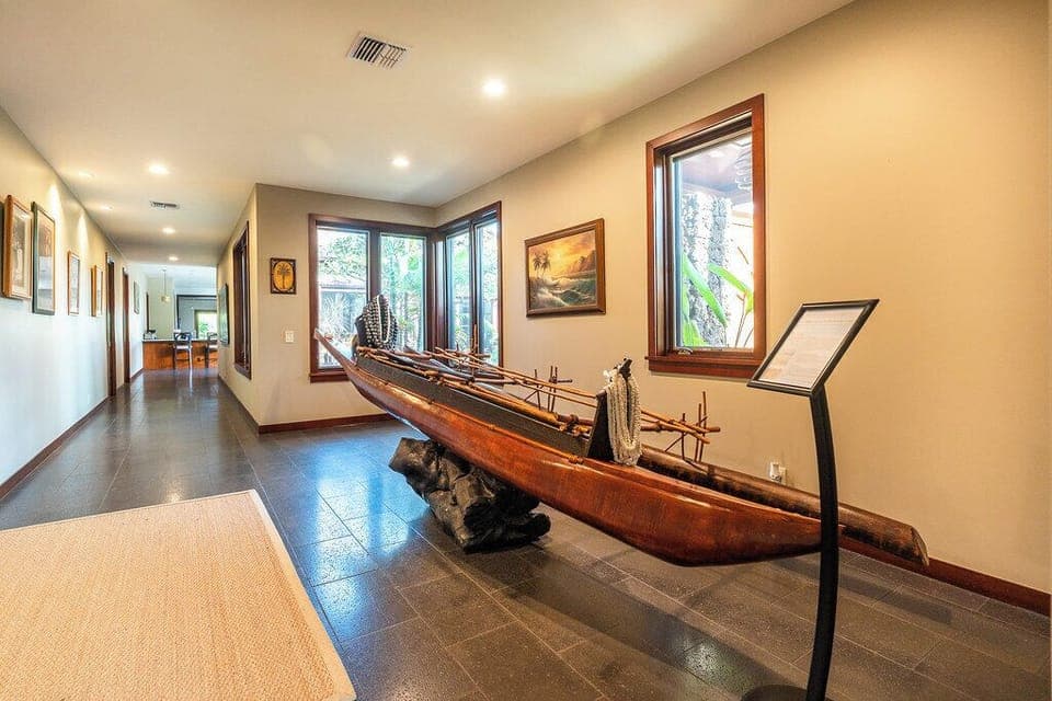 Local artist hand carved canoe