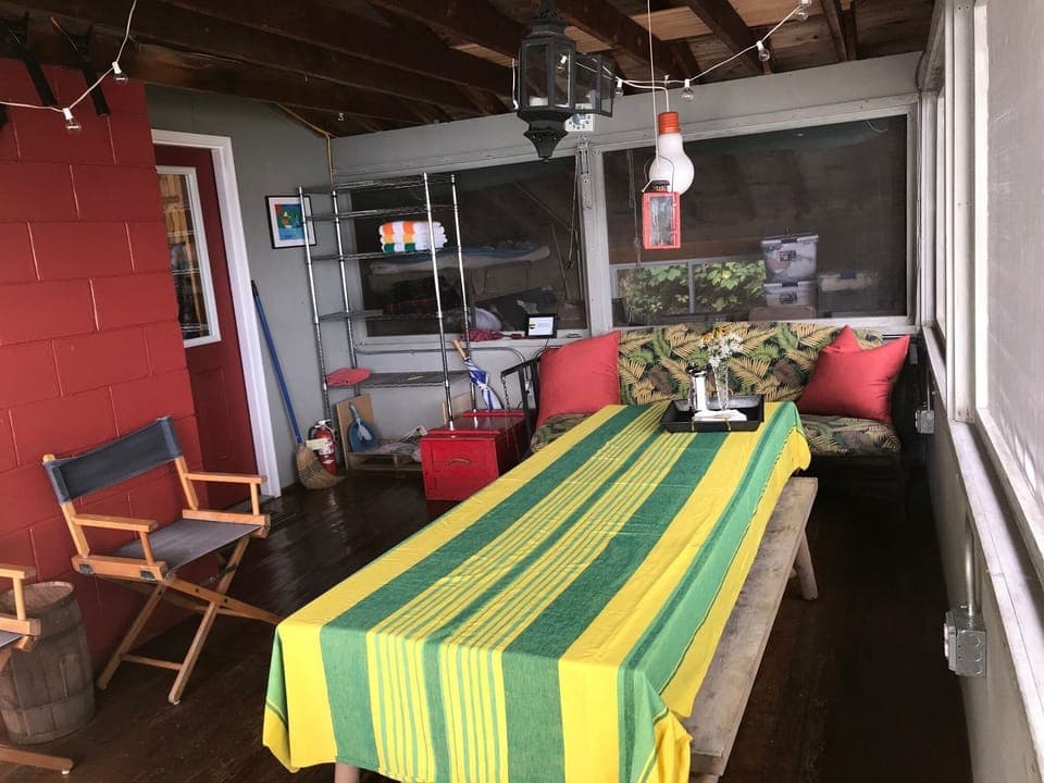 Inside porch, with dining capabilities