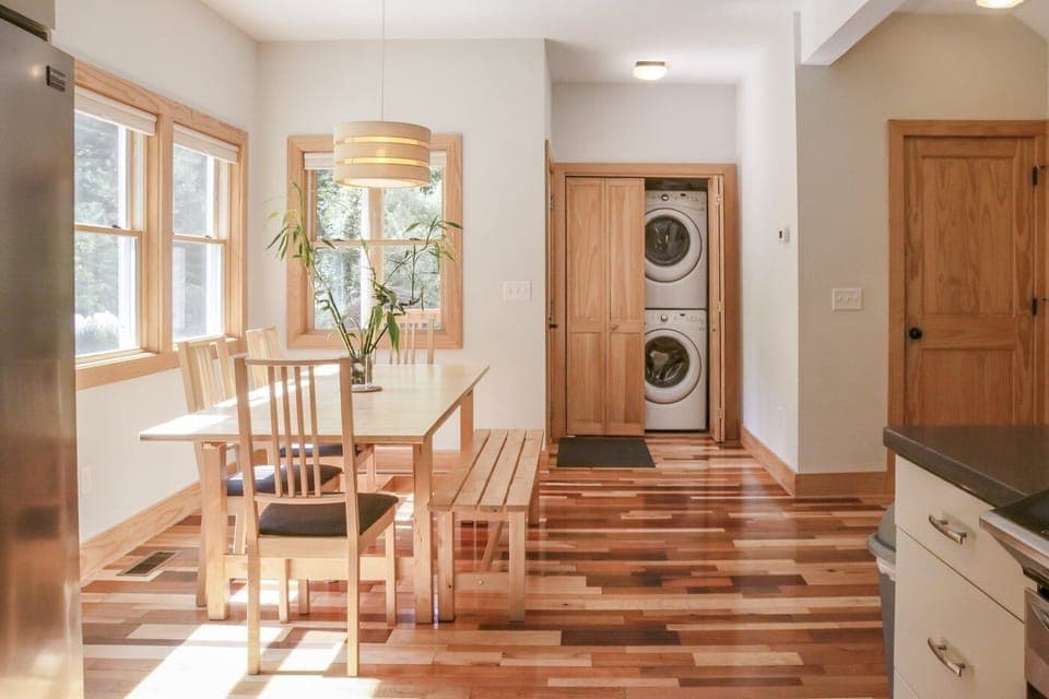 One of the light-filled dining areas.