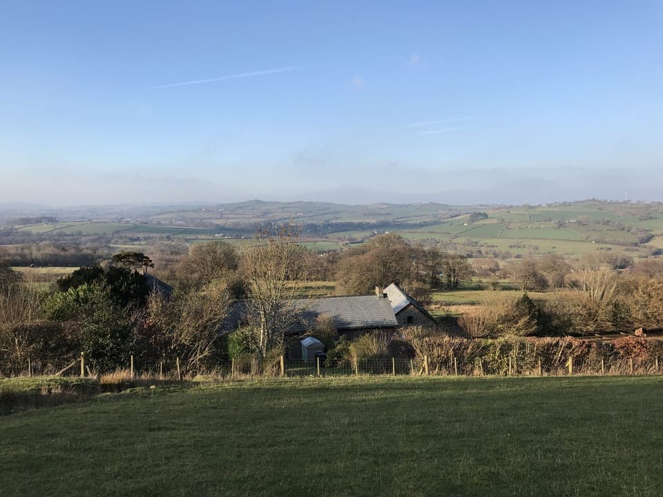 Looking over Cornwall Farm from the field behind Holly Tree
