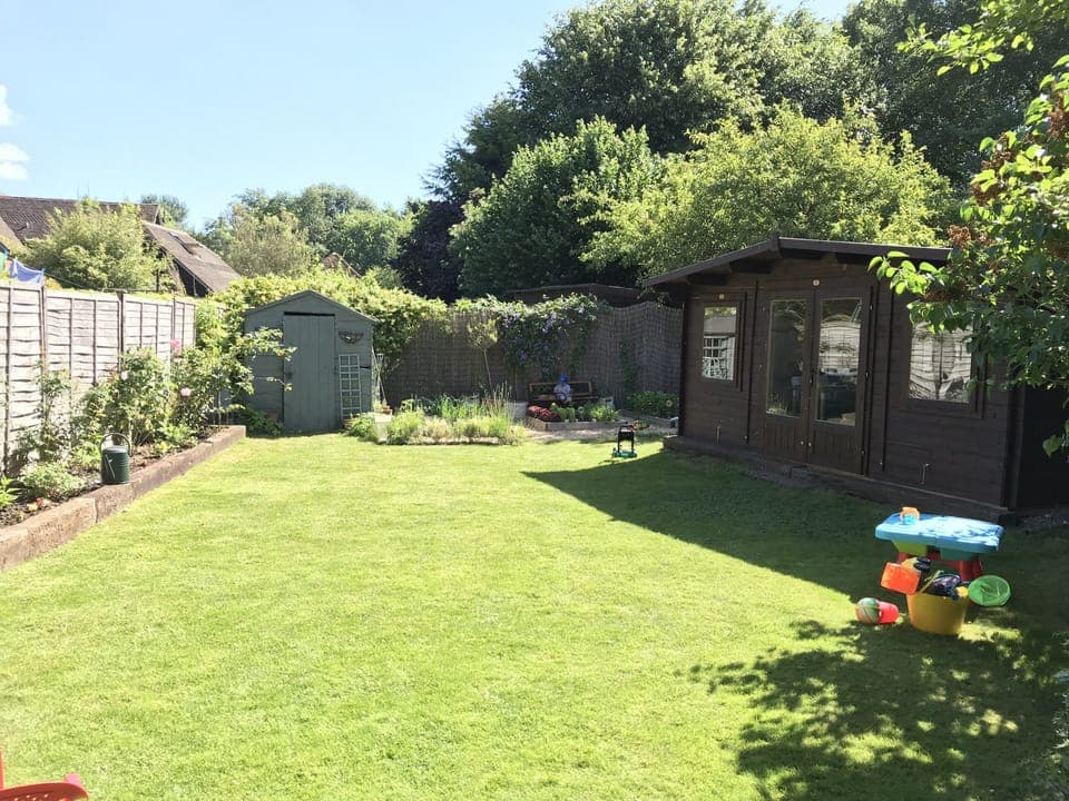 Garden & Large Office - office has electricity, internet, heater, table & chair