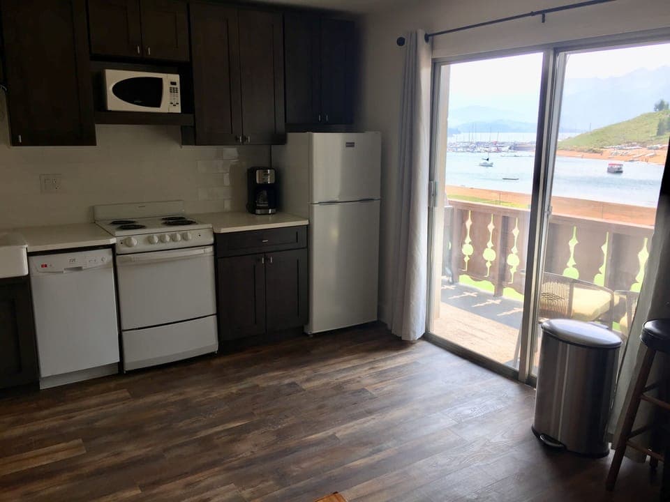 View from the living room/kitchen