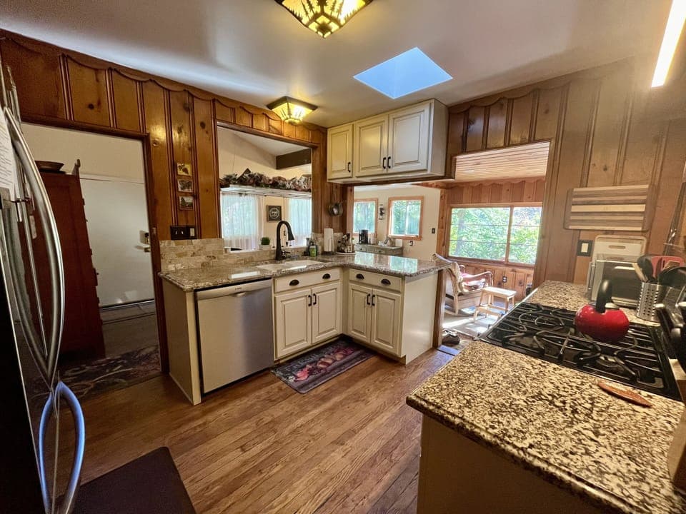 The kitchen is the hub of the cabin.
What’s cookin’?