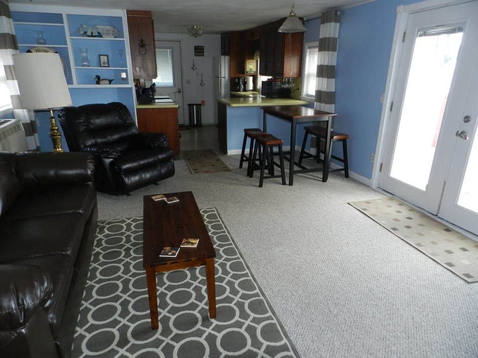 Looking into the kitchen from the living room.