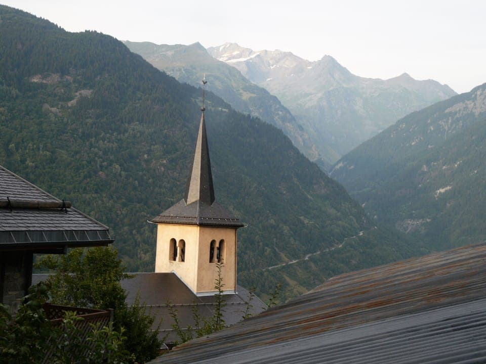 The medieval church at St Bon just a 3 minute walk from Chalet L'Orbeye.