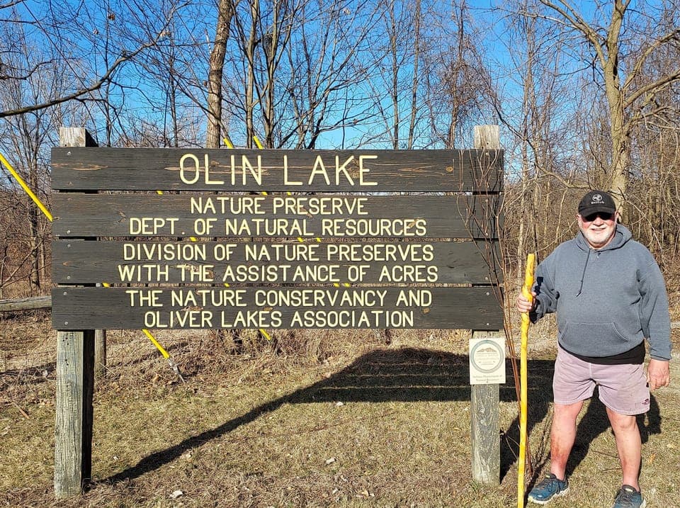 Hiking trails 1.1 miles from cottage in a Nature Preserve.