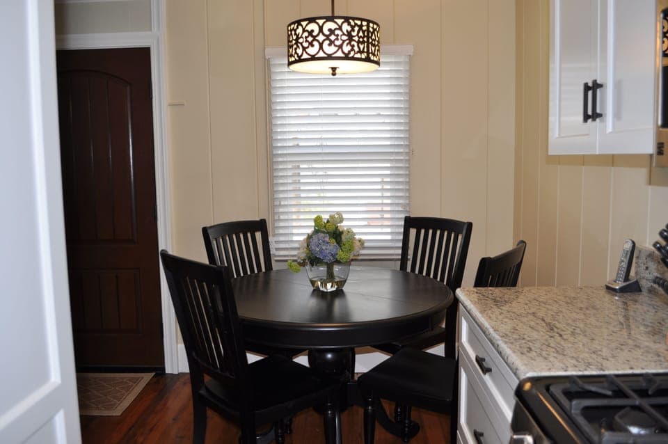 Eating area with seating for four