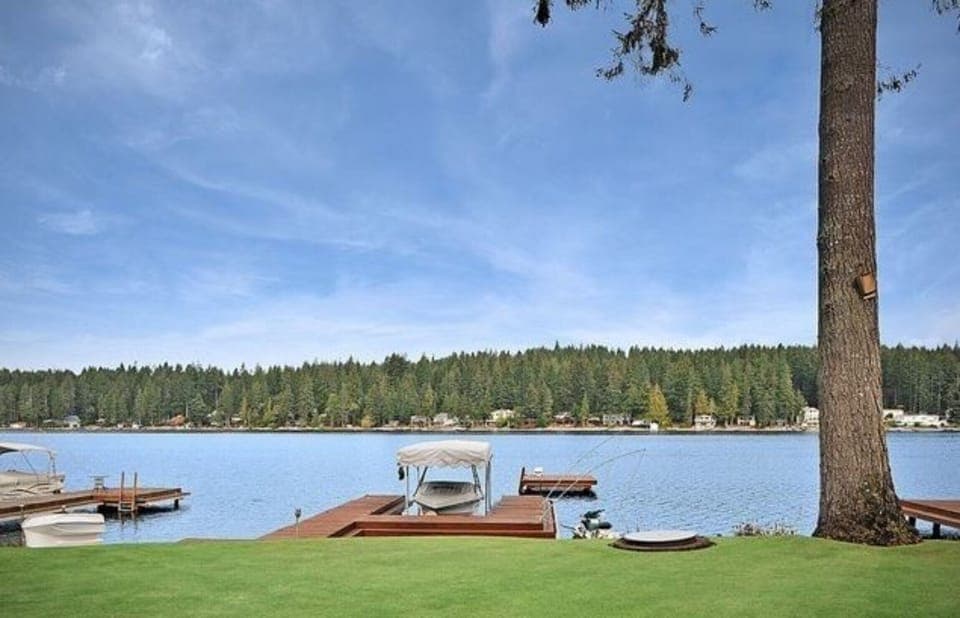 Dock, Fire-pit and Swim Platform with Diving board 
