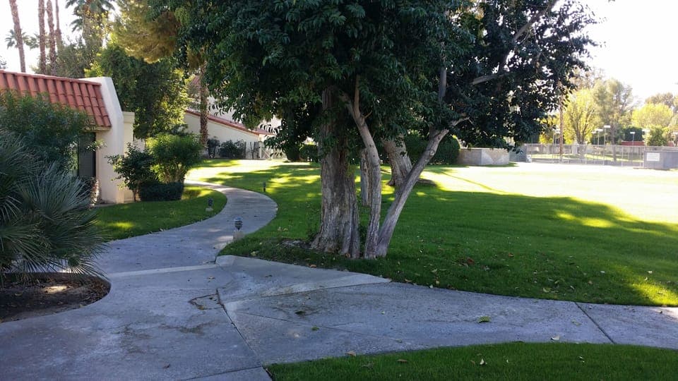 Many walkways to take a stroll. to close by pools or tennis courts.
