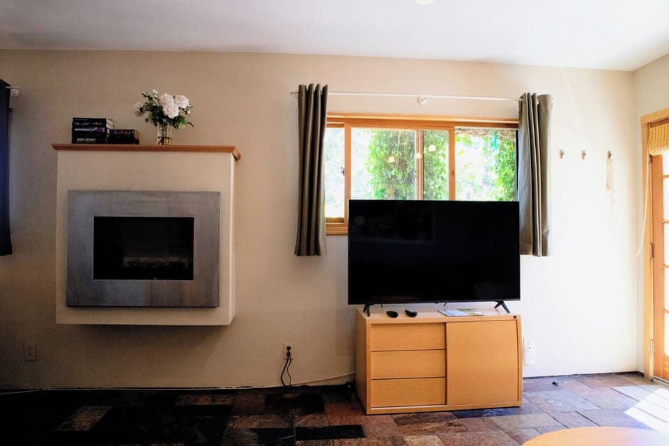 Smart TV and gas fireplace