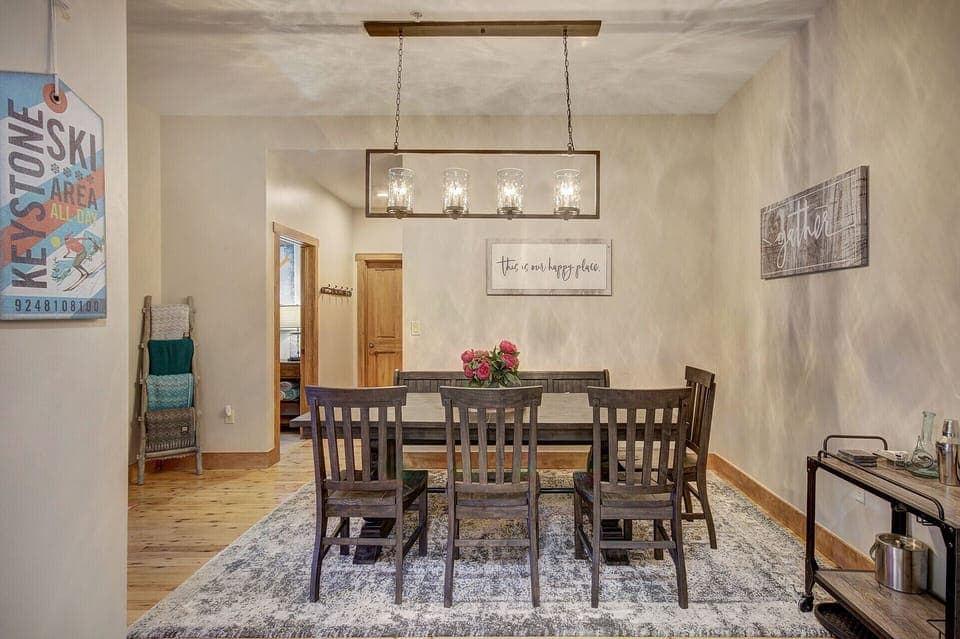 Dining room open to kitchen. Table expands to seat 12 