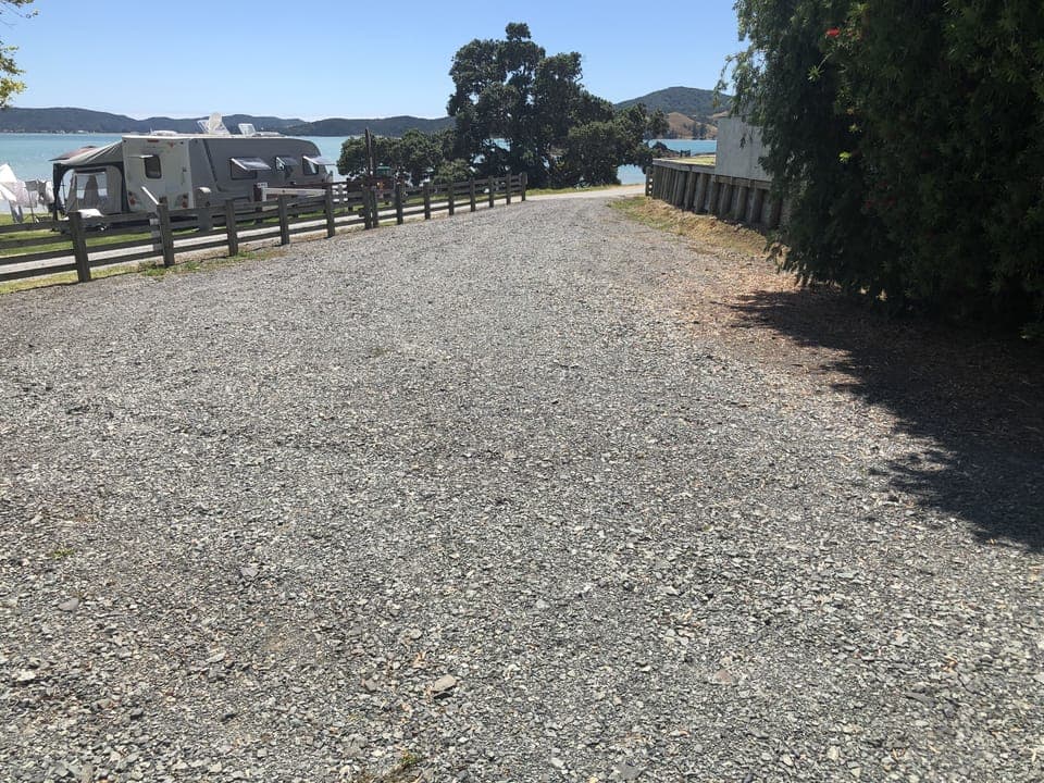 Driveway entranceway from house