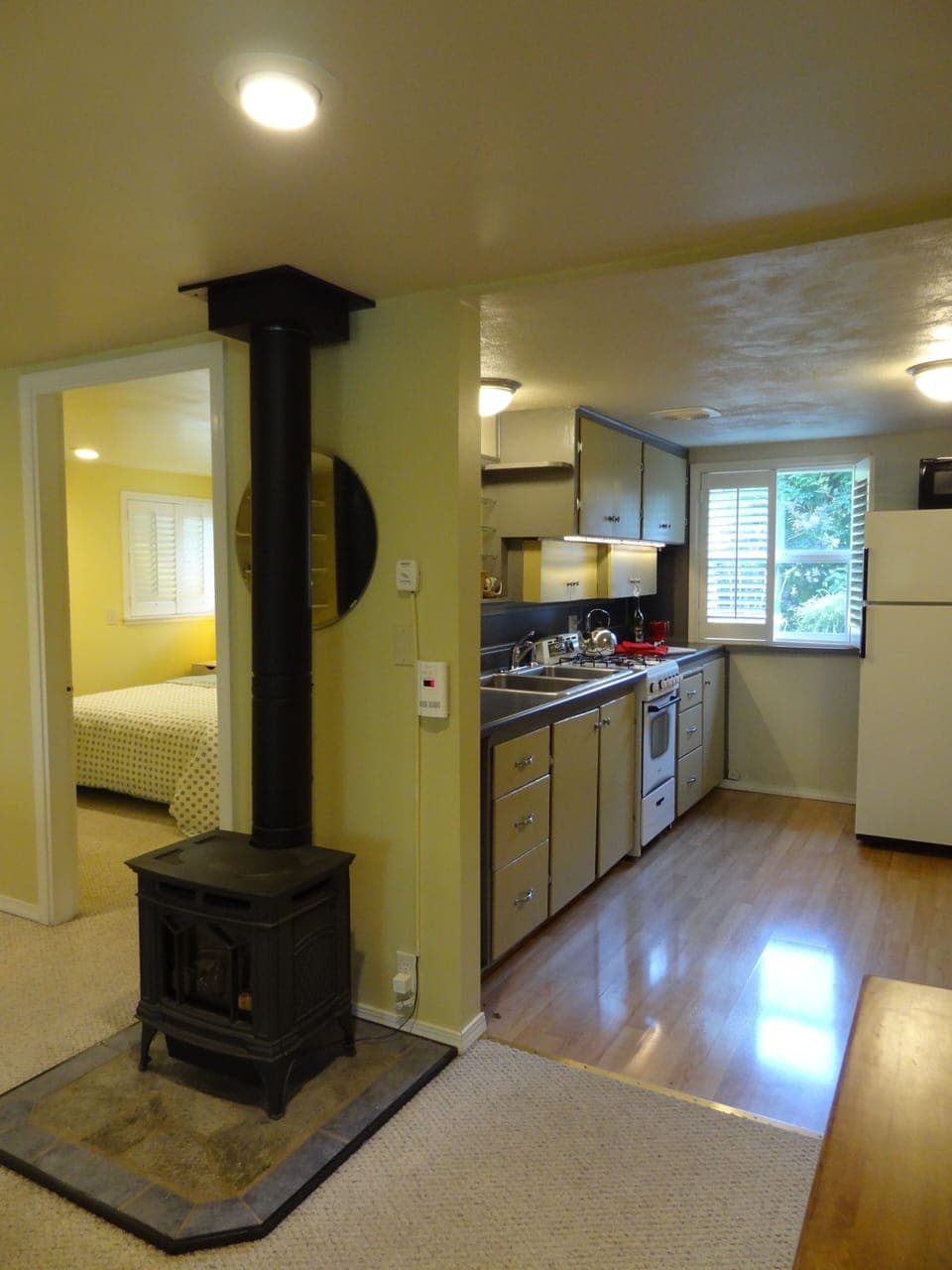 Galley Kitchen.  Organic coffees and teas are waiting.