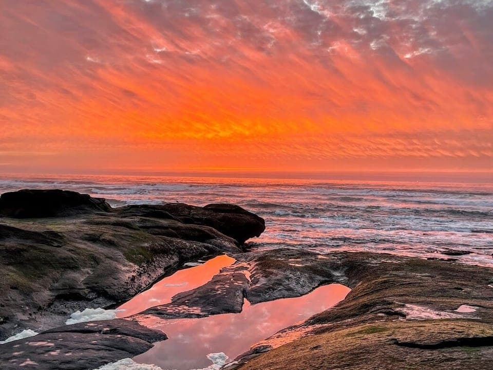Sunset on the 804 trail in Yachats