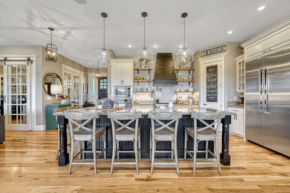 Kitchen area with walk in pantry