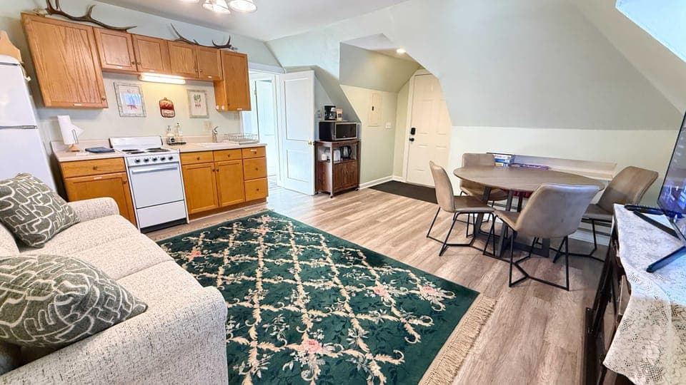 Attic living room w/ cuisinette