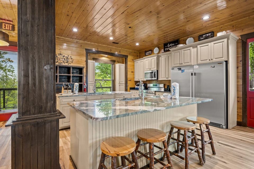 Kitchen and seating