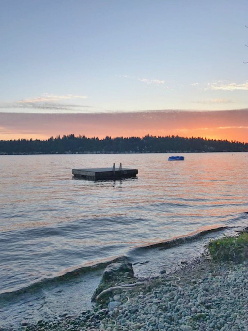 Beautiful sunsets from the trail on Lake Sammamish. 
