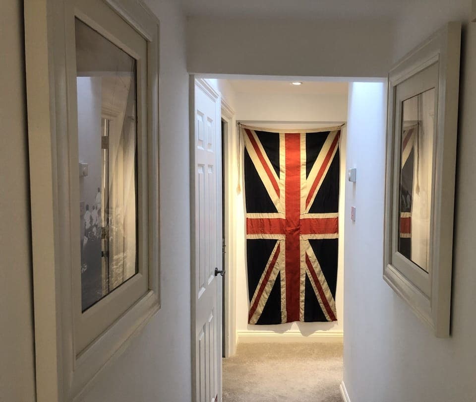 The hallway....very British!!!
The flag flew in Plymouth harbour in 1945