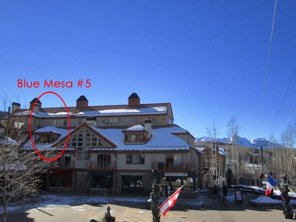 Blue Mesa above Sunset Plaza.  Mt. Wilson in background