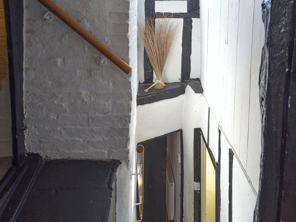 Charming exposed wood frame in the stairway | Belfrey House, York