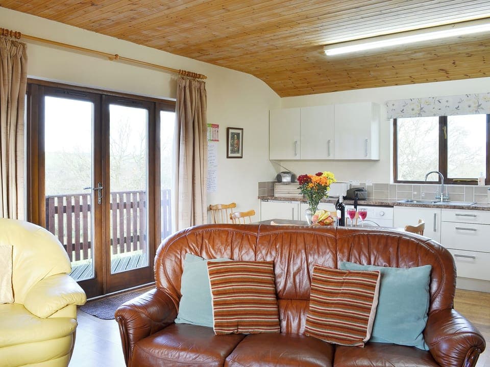Cosy leather furniture | Ithon Bank - Bryn Thomas Lodges, Near Llandrindod Wells