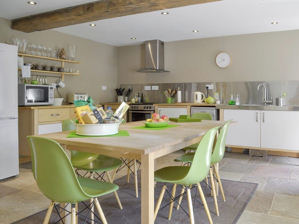 Convenient dining area within contemporary kitchen/diner | West Barn, Holymoorside, near Chesterfield