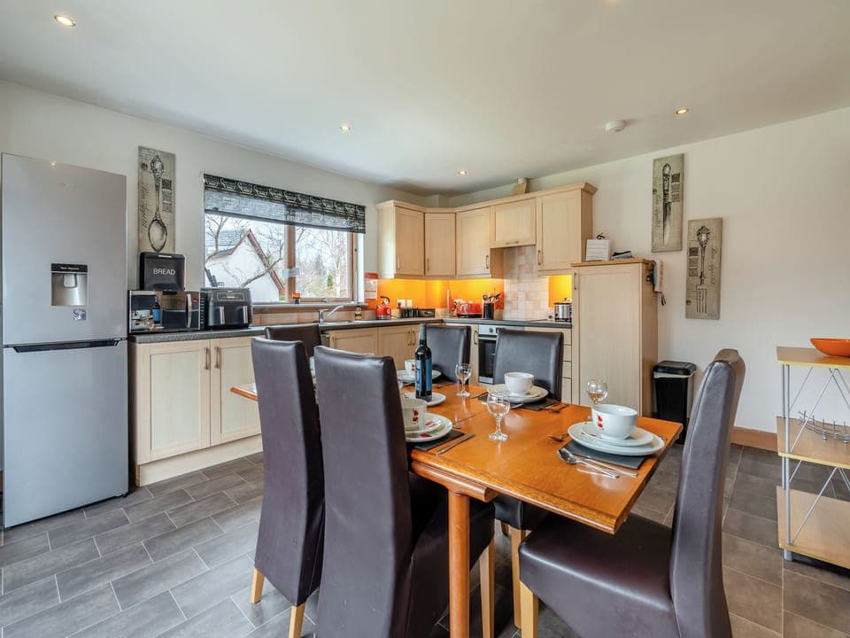 Dining area in the spacious kitchen/diner | Cairn View - Allt Mor Cottages, Aviemore