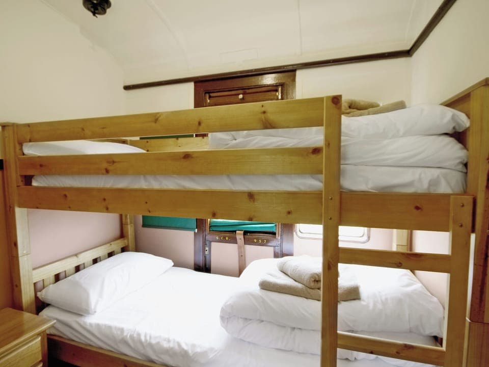 Bunk bedroom | Brockford Railway Sidings - Railway Carriage Two, Brockford, nr. Stowmarket