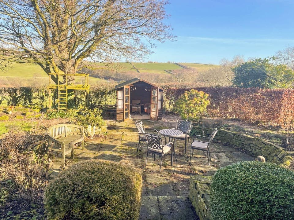 Guests garden area | Owl Cotes Cottage, Cowling, near Skipton
