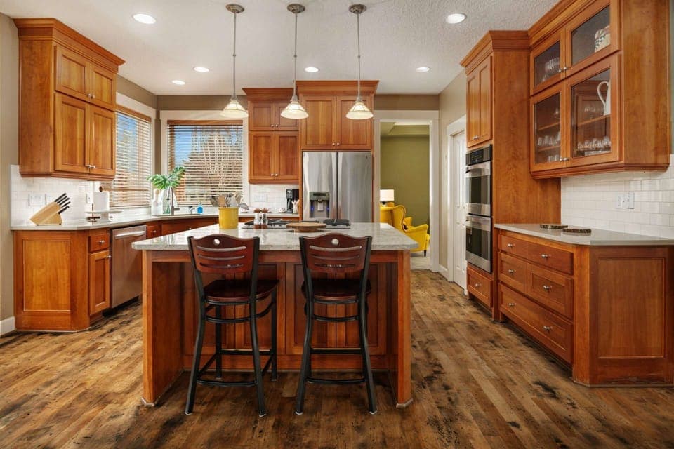 The kitchen is fully stocked and ready for all of your culinary needs and desires.