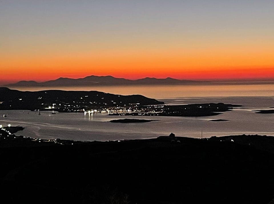 View of Antiparos at sunset