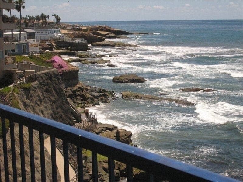 Looking south-west along the cliffs from the master bedroom.