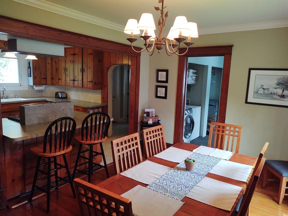 Open kitchen to dining room.