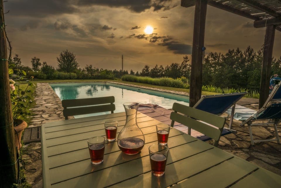 End of a exiting afternoon. Some drinks at the Pool.