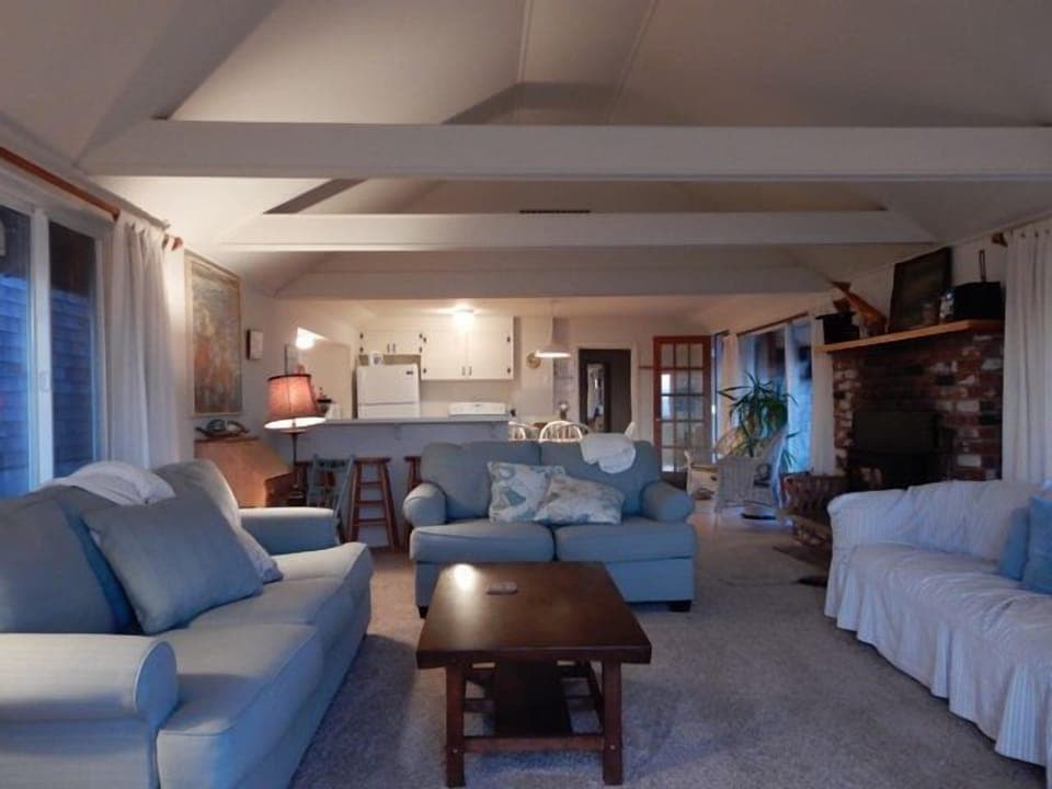 living room - picture taken from just inside sliding glass door to beach