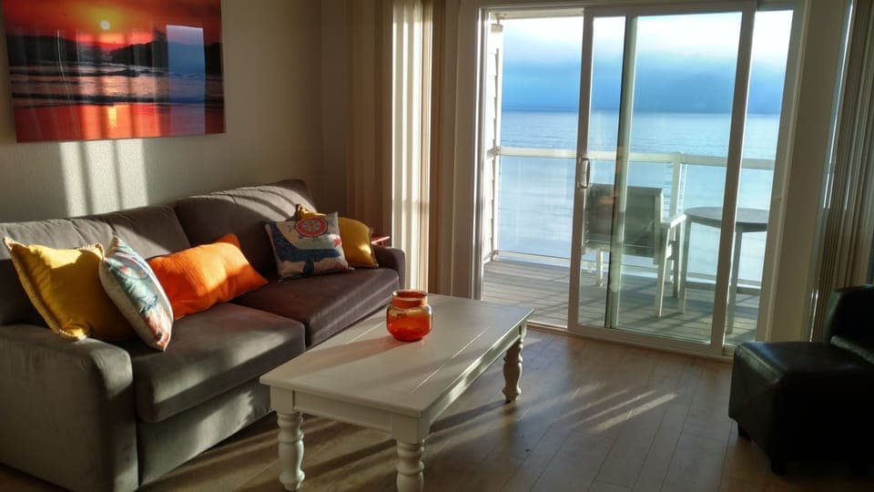 living room with ocean view