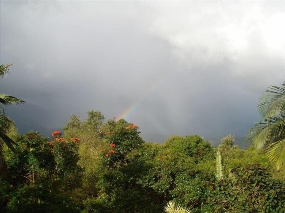 Deck view with classic Kauai rainbow