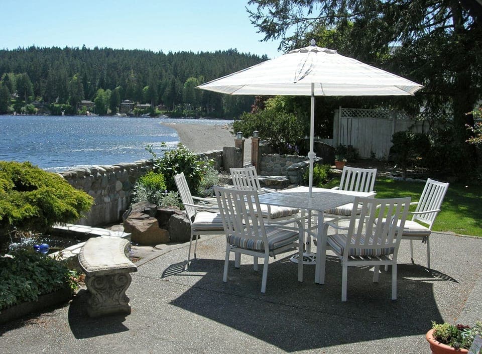 Patio just a few steps from the beach