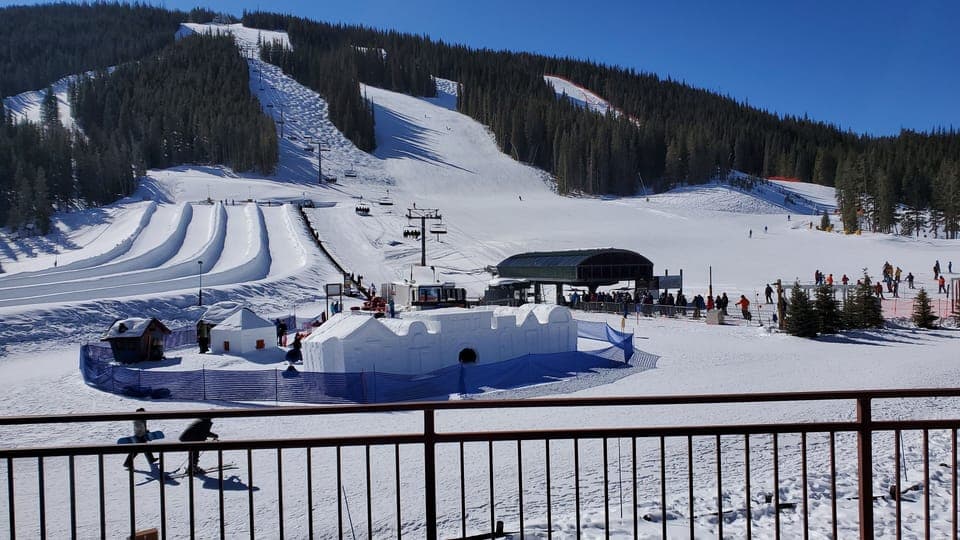Unit is slopeside next to Super B lift, tubing hill and kiddy park!!