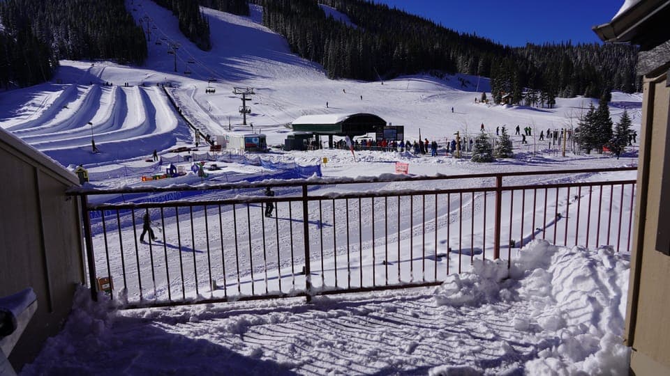 This is from our deck.  Walk to Super B and tubing hill and kid's park!